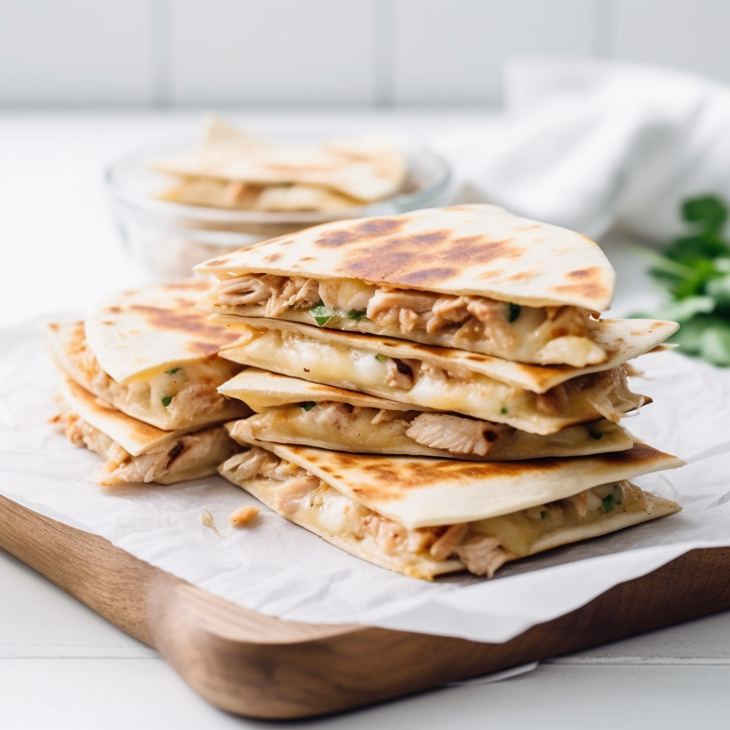 A picture of chicken and cheese quesadillas