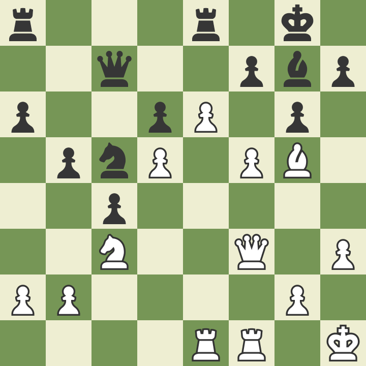 r3r1k1/2q2pbp/p2pP1p1/1pnP1PB1/2p5/2N2Q1P/PP4P1/4RR1K b - - 0 21